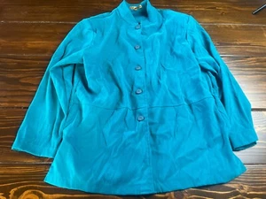 Notations Jacket, Women's Size Large, Blue, Blazer, Shoulder Pads - Picture 1 of 10
