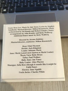 Live Recording Opera CD -1731 Gypsy Rose Lee Merman Klugman Marie Lotowt Bruce - Picture 1 of 1