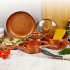5 PC Metal URBN-CHEF Ceramic Copper Induction Cook Saucepan Frying Pan Pot Set