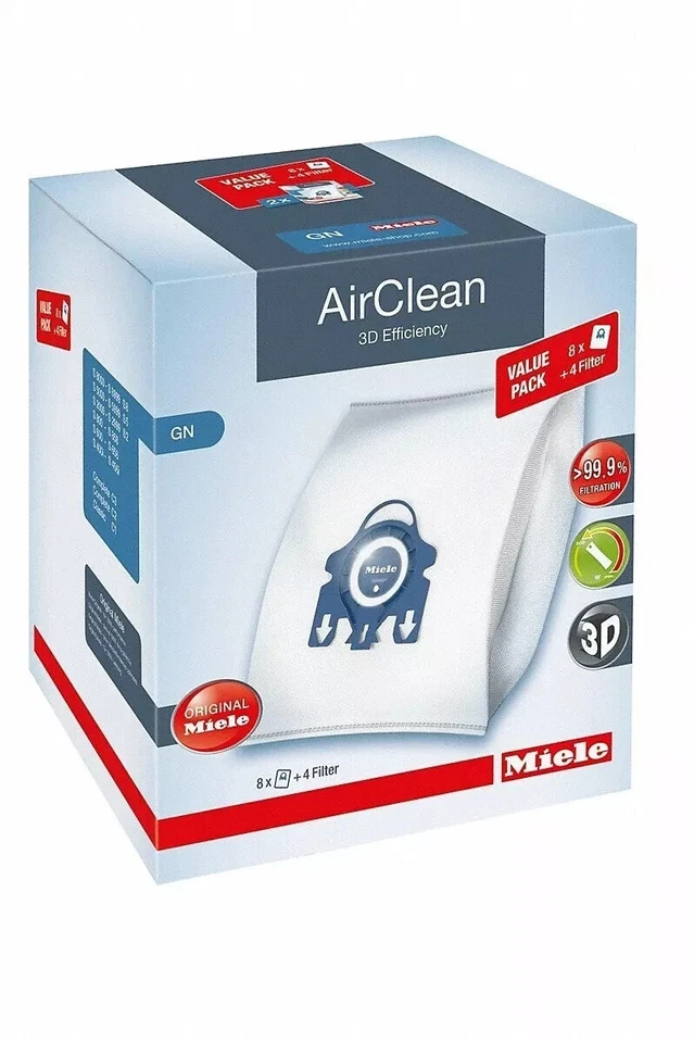 Miele AirClean 3D Efficiency GN 8 Vacuum Bags with 4 Filters (10455150)