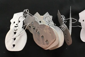 NEU 48 "rostig weiß Schneemann Draht Girlande mit 3" x 2,5", primitiver Stil - Bild 1 von 3