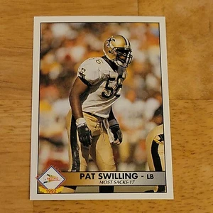 1992 PACIFIC FOOTBALL CARD TEAM LEADERS PAT SWILLING 18 OF 30 - Picture 1 of 2