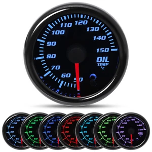 2" 52mm 7 Color LED Oil Temp Gauge With Sensor for Car Auto Boat 50-150 ℃ - Picture 1 of 13