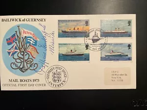 Guernsey Mail Boats 1973 Official First Day Cover - Picture 1 of 3