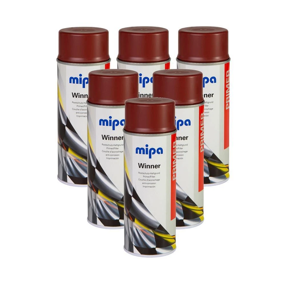 Spray de imprimación base adhesiva anticorrosión MIPA Winner 6x400 ml marrón rojizo *216011900 - Imagen 1 de 1