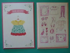 Baby Girl Congratulations Greeting Cards Set of (2) Hallmark - Picture 1 of 3