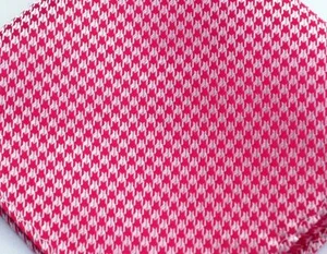 New 10" 100% Silk Pocket Square Red Houndstooth-8 - Picture 1 of 1