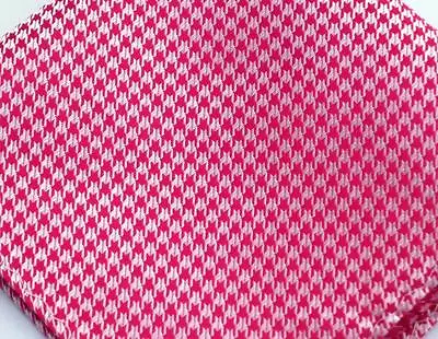 New 10" 100% Silk Pocket Square Red Houndstooth-8 - Image 1 of 3
