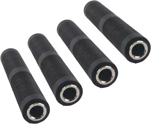 4 Pcs 1/4" Stereo TRS Jack Coupler Cable Joiner Female to Female Socket Adapter - Picture 1 of 4