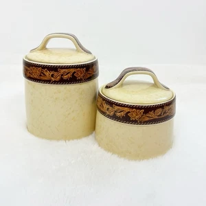 COWBOY LIVING Set Of Two Kitchen Canisters Western Belt Design Limited Edition - Picture 1 of 13