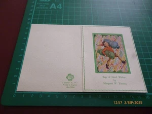 MARGARET W. TARRANT BAGS OF GOOD WISHES SMALL UNWRITTEN CHRISTMAS CARD *RARE* - Picture 1 of 5