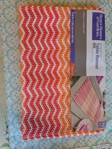Better Homes & Gardens Table Runner Warm Striped Chevron 14 x 72" Orange Red NWT - Picture 1 of 2