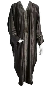 *SS26* Quality Ladies Premium Crushed Satin Frasha Abaya Diamante  Brown Size 52 - Picture 1 of 3