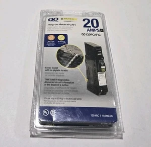 Square D QO120PCAFIC 20A GFCI Enchufe Neutro CAFI DISYUNTOR QO Schneider - Imagen 1 de 3