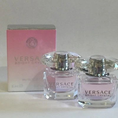 3 botellas de salpicaduras Versace Bright Crystal EDT Mini .17 oz nuevas con caja paquete de 3 NUEVO Foto 1 de 4