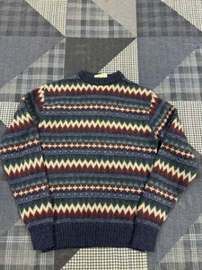 Suéter Pesado Shetland 1970 Pura Lana Nueva Gran Bretaña Isla Feria Para Hombres M - Imagen 1 de 7