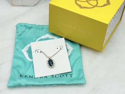 Kendra Scott Brett Collar Colgante Ajustable Latón Azul Aqua Apatita Foto 1 de 4