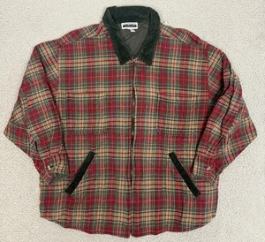 Vintage Contempo karierte Jacke groß rot Tartan Cord Scheunenkragen 90er - Bild 1 von 8