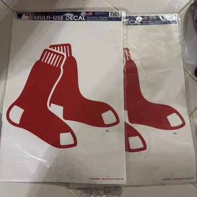 Lot of 2 Boston Red Sox MLB 11'' Large Hanging Socks Multi-Use Team Logo Decal - Image 1 of 4
