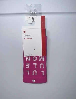 Calcetín Lululemon Power Stride Crew Reflectante Rosa Sónico SNCP Talla Mediana L Nuevo Foto 1 de 4
