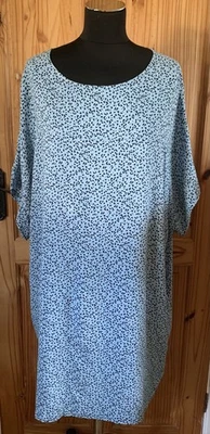 MARKS & SPENCER ! SIZE 22 ! LOVELY LOOSE FIT COMFY WEAR DRESS ! POCKETS ! BLUE - Image 1 of 4