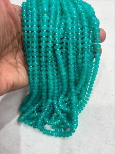 APATITE CARVED QUARTZ 6-7 MM WATERMELON GEMSTONE BEADS 16"INCH STRANDS - Picture 1 of 6