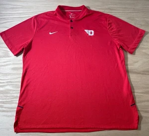 Herren Nike Dayton Flyers Snap Button Elite Polo Golf Shirt Größe Erwachsene XL rot - Bild 1 von 15