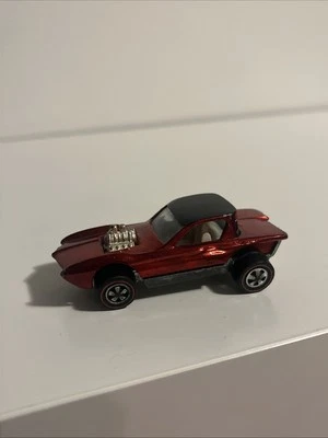 1968 Hot Wheels Redline Python US Red w White Interior Full Black Roof Original - Image 1 of 4