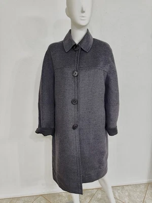 Designer Neiman Marcus Gray Angora Double Faced Coat Italy Fits L/XL Unisex IT50 - Image 1 of 4