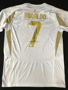 FIRMADO Cristiano Ronaldo CR7 Al-Nassr F.C. Firmado a mano con certificado de autenticidad blanco autografiado  - Imagen 1 de 5
