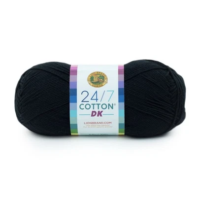 Lion Brand 24/7 Cotton DK Yarn-Caviar - Image 1 of 2