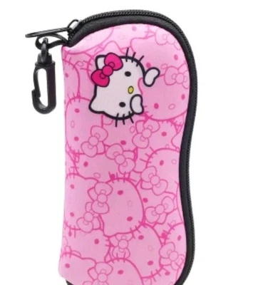 Hello Kitty Pink Zippered Eye/sunglasses Soft Case. Zippered With Purse/bag Clip - Image 1 of 4