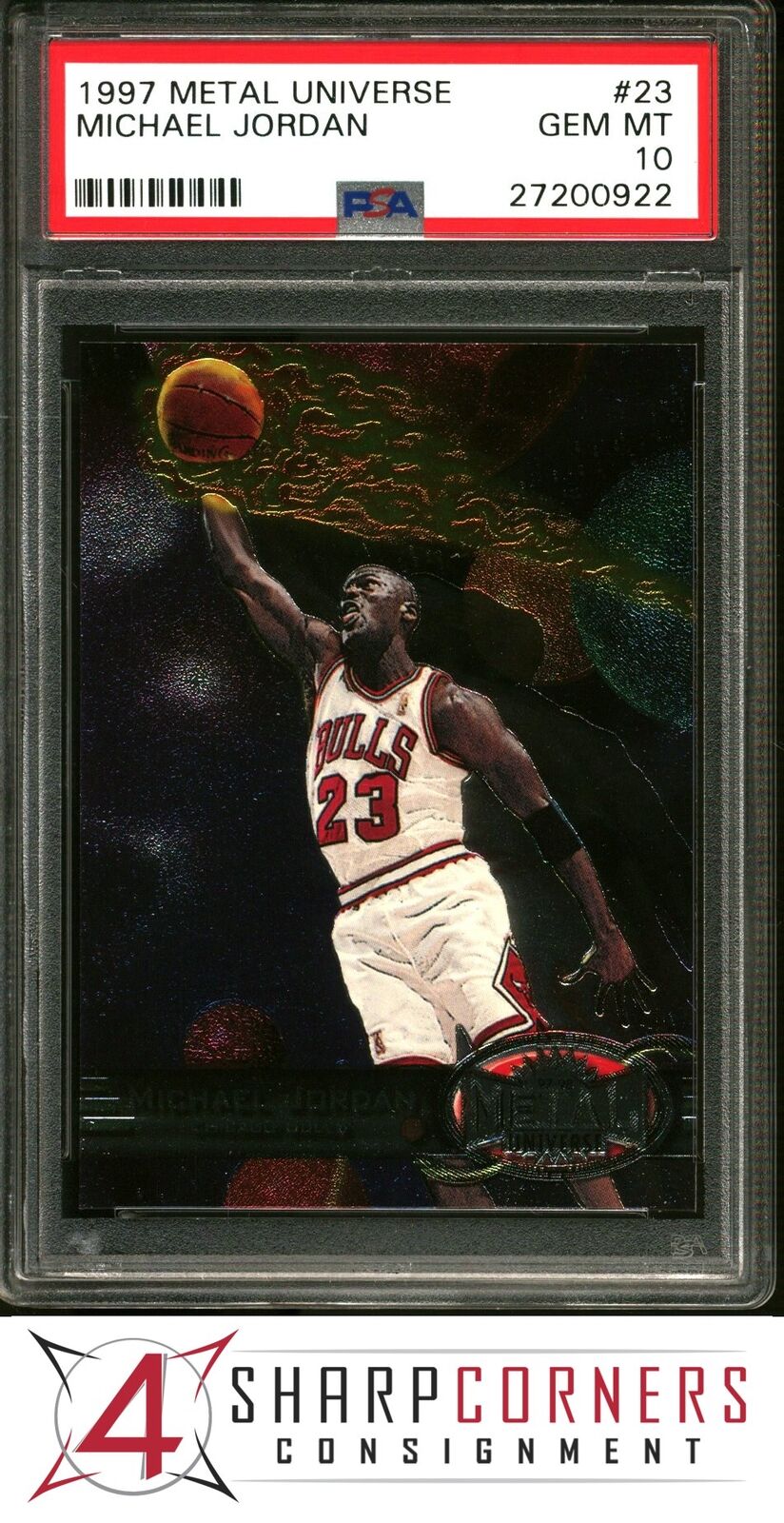 1997 METAL UNIVERSE #23 MICHAEL JORDAN BULLS HOF PSA 10