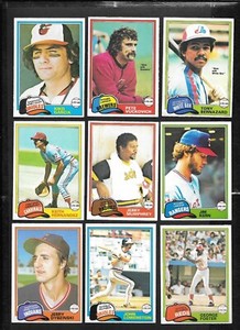 1981 OPC 81 O PEE CHEE TOPPS MLB BASEBALL CARD GRAY BACK 126-250 SEE LIST