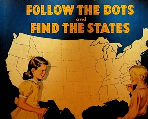 Follow the Dots and Find the States HC Children's Book 1949 Sam'l Gabriel - Picture 1 of 3