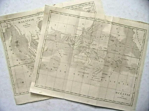 2 cartes géographiques de Th. Duvotenay. Malaisie & Océanie. 1810 - Picture 1 of 7