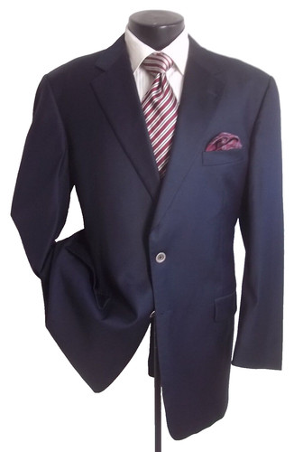 & Burberry London Saks 5Th Ave blu navy 2 bottoni giacca blazer lana cappotto 44L