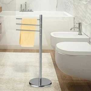 Piantana portasciugamani 3 bracci altezza 93 cm acciaio cromato salviette - Foto 1 di 2