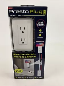 Presto Stecker Steckdose Verlängerung 4 Fuß Kabel abziehen und kleben wie im TV 2 AC 2 USB gesehen - Bild 1 von 4
