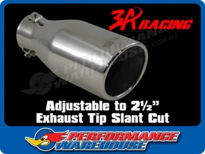 Exhaust Tip Slant Cut T-304 St Steel 4" Round 9" Long Adjustable to 2½" - Picture 1 of 2