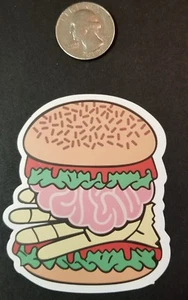 zombie burger sticker *** zombie sticker *** brains handburger sticker - Picture 1 of 1