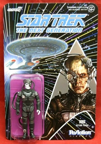 New Sealed Unpunched Super7 Star Trek Next Generation Borg ReAction Figure Cover