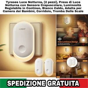 2pz Luce Notturna, Presa di Luce Notturna Regolabile con Sensore Crepuscolare - Foto 1 di 15