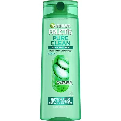 Champú purificador Garnier Fructis Pure Clean, sin silicona, 12,5 fl oz, 1 unidad Foto 1 de 4