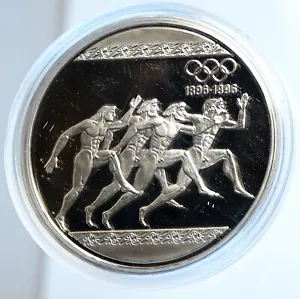 1996 GREECE OLYMPICS 100Y Ancient Runners Proof Silver 1000 Drach Coin i112914 - Picture 1 of 3