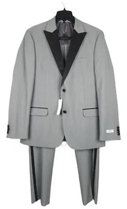 Alfani Men's Slim-Fit Stretch 2-Piece Tuxedo Grey/Black 38R 32x32 NWT - Picture 1 of 9
