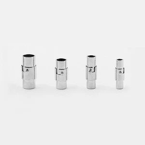 Silver Tone Barrel Magnetic Clasp End Caps Lock For 3mm 4mm 5mm 6mm Leather Cord - Picture 1 of 17