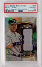 2013 Topps Triple Threads DJ2 Derek Jeter Unity Jumbo Relics Sepia POP 1; PSA 10
