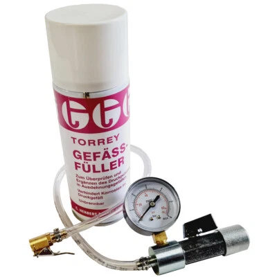 ANMETEC GMBH Adapter mit Absperrung und Manometer 0-6 bar inkl. Gefäßfüller 400 ml unbrennbar