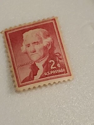 2 Cent Red Thomas Jefferson US Postage Stamps Unused  - Image 1 of 4